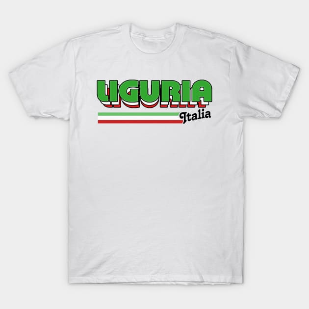 Liguria - Retro Style Italian Region Design T-Shirt by DankFutura